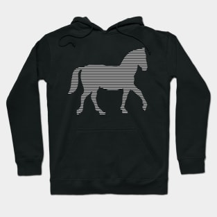 Horse - strips - black and white. Hoodie